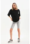 Unisex Baskılı Oversize T-shirt - Siyah