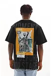 Unisex Baskılı Oversize T-shirt - Siyah