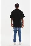 Unisex Baskılı Oversize T-shirt - Siyah