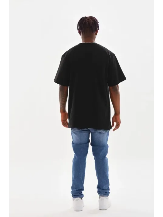 Unisex Baskılı Oversize T-Shirt - Siyah Unisex Baskılı Oversize T-Shirt - Siyah