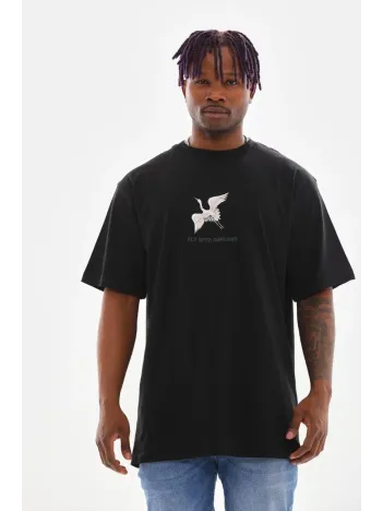 Unisex Baskılı Oversize T-Shirt - Siyah Unisex Baskılı Oversize T-Shirt - Siyah