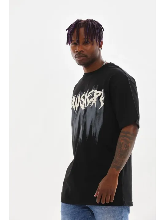 Unisex Baskılı Oversize T-Shirt - Siyah Unisex Baskılı Oversize T-Shirt - Siyah