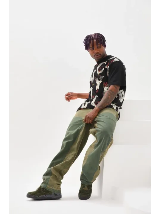 Unisex Baskılı Oversize T-Shirt - Siyah Unisex Baskılı Oversize T-Shirt - Siyah