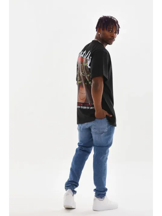 Unisex Baskılı Oversize T-Shirt - Siyah Unisex Baskılı Oversize T-Shirt - Siyah