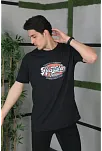 Unisex Baskılı Oversize T-shirt - Siyah