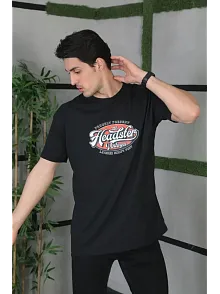 Unisex Baskılı Oversize T-shirt - Siyah