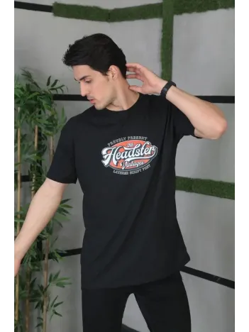 Unisex Baskılı Oversize T-Shirt - Siyah Unisex Baskılı Oversize T-Shirt - Siyah