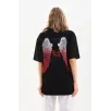 Unisex Baskılı Oversize T-Shirt - Siyah Unisex Baskılı Oversize T-Shirt - Siyah