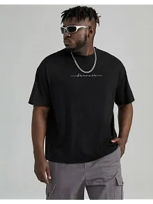 Unisex Baskılı Oversize T-shirt - Siyah