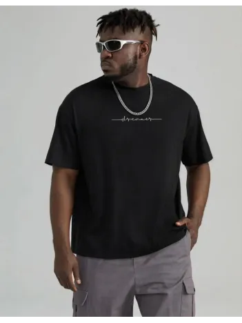 Unisex Baskılı Oversize T-Shirt - Siyah Unisex Baskılı Oversize T-Shirt - Siyah