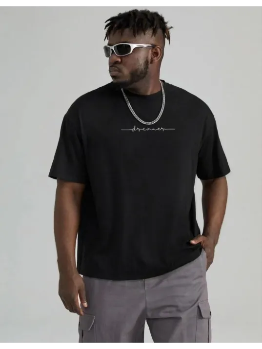 Unisex Baskılı Oversize T-Shirt - Siyah Unisex Baskılı Oversize T-Shirt - Siyah