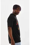 Unisex Baskılı Oversize T-shirt - Siyah