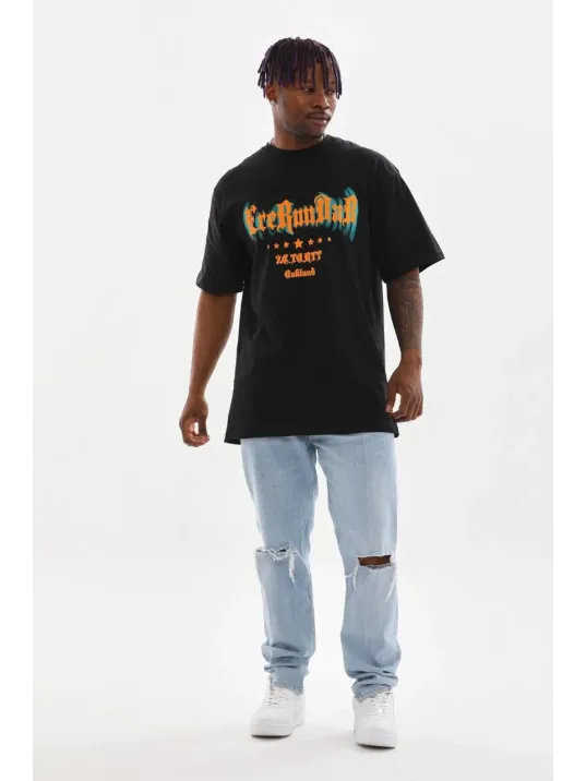 Unisex Baskılı Oversize T-Shirt - Siyah Unisex Baskılı Oversize T-Shirt - Siyah