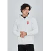 Unisex Baskılı Tam Fermuarlı Kapşonlu SweatShirt - Beyaz