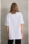 Unisex Bisiklet Yaka 20/1 Düz Oversize T-shirt - Beyaz
