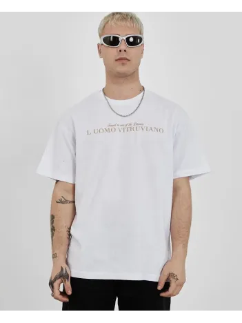 Unisex Bisiklet Yaka Baskılı Oversize T-Shirt - Beyaz Unisex Bisiklet Yaka Baskılı Oversize T-Shirt - Beyaz