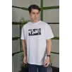 Unisex Bisiklet Yaka Baskılı Oversize T-Shirt - Beyaz Unisex Bisiklet Yaka Baskılı Oversize T-Shirt - Beyaz