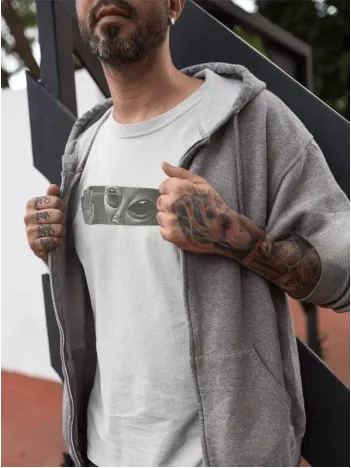 Unisex Bisiklet Yaka Baskılı Oversize T-Shirt - Beyaz Unisex Bisiklet Yaka Baskılı Oversize T-Shirt - Beyaz