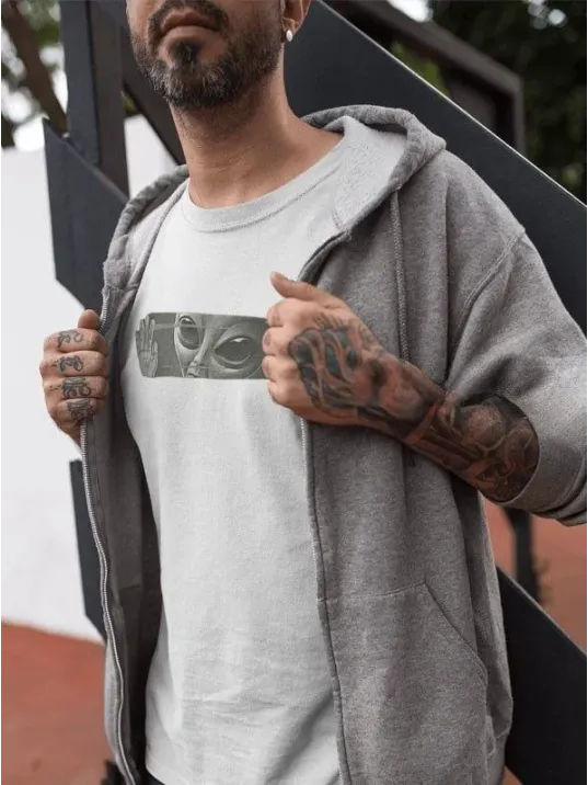 Unisex Bisiklet Yaka Baskılı Oversize T-Shirt - Beyaz Unisex Bisiklet Yaka Baskılı Oversize T-Shirt - Beyaz