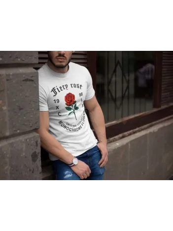 Erkek Bisiklet Yaka Baskılı Oversize T-Shirt - Beyaz Erkek Bisiklet Yaka Baskılı Oversize T-Shirt - Beyaz