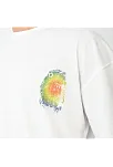 Unisex Bisiklet Yaka Baskılı Oversize T-shirt - Beyaz