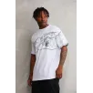 Unisex Bisiklet Yaka Baskılı Oversize T-Shirt - Beyaz Unisex Bisiklet Yaka Baskılı Oversize T-Shirt - Beyaz