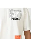 Unisex Bisiklet Yaka Baskılı Oversize T-shirt - Beyaz