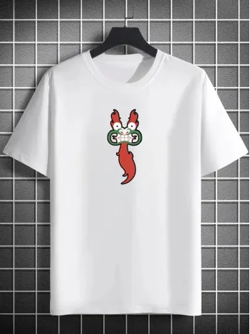 Unisex Bisiklet Yaka Baskılı Oversize T-Shirt - Beyaz Unisex Bisiklet Yaka Baskılı Oversize T-Shirt - Beyaz