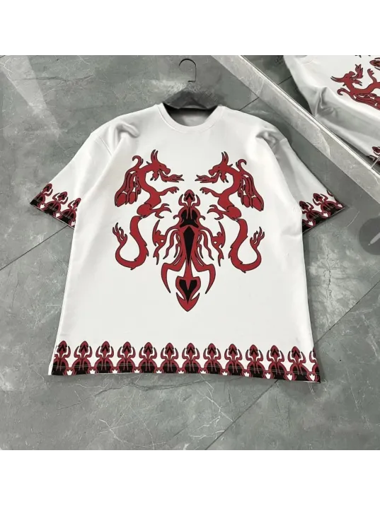 Unisex Bisiklet Yaka Baskılı Oversize T-Shirt - Beyaz Unisex Bisiklet Yaka Baskılı Oversize T-Shirt - Beyaz