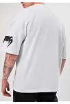Unisex Bisiklet Yaka Baskılı Oversize T-shirt - Beyaz