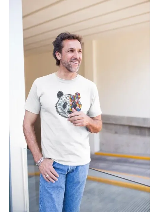 Erkek Bisiklet Yaka Baskılı Oversize T-Shirt - Beyaz Erkek Bisiklet Yaka Baskılı Oversize T-Shirt - Beyaz