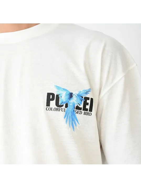 Unisex Bisiklet Yaka Baskılı Oversize T-Shirt - Beyaz Unisex Bisiklet Yaka Baskılı Oversize T-Shirt - Beyaz