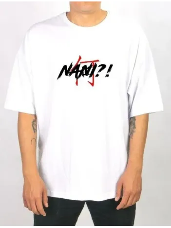 Unisex Bisiklet Yaka Baskılı Oversize T-Shirt - Beyaz Unisex Bisiklet Yaka Baskılı Oversize T-Shirt - Beyaz