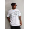 Unisex Bisiklet Yaka Baskılı Oversize T-Shirt - Beyaz Unisex Bisiklet Yaka Baskılı Oversize T-Shirt - Beyaz