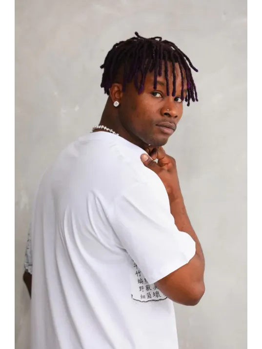 Unisex Bisiklet Yaka Baskılı Oversize T-Shirt - Beyaz Unisex Bisiklet Yaka Baskılı Oversize T-Shirt - Beyaz