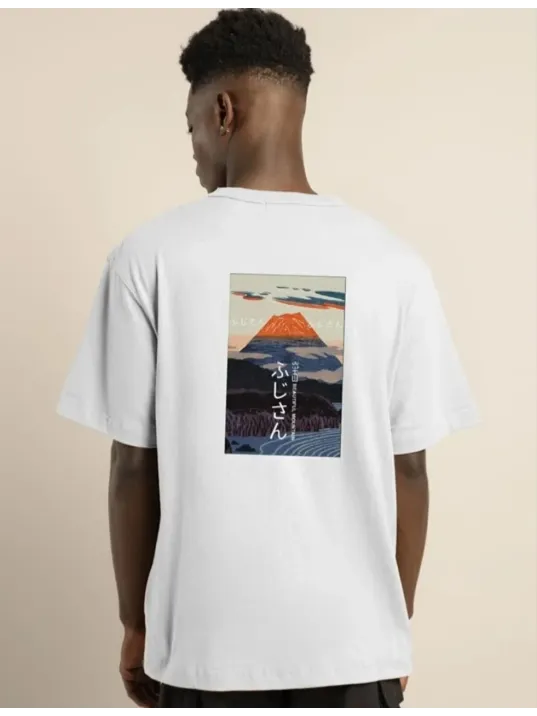 Unisex Bisiklet Yaka Baskılı Oversize T-Shirt - Beyaz Unisex Bisiklet Yaka Baskılı Oversize T-Shirt - Beyaz