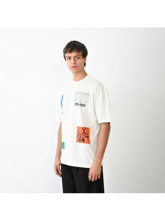 Unisex Bisiklet Yaka Baskılı Oversize T-Shirt - Beyaz Unisex Bisiklet Yaka Baskılı Oversize T-Shirt - Beyaz