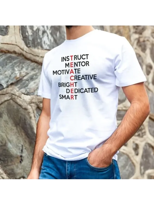 Unisex Bisiklet Yaka Baskılı Oversize T-shirt - Beyaz