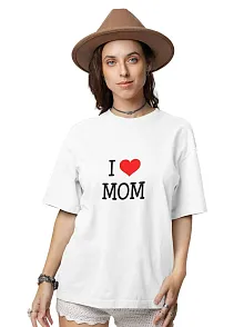 Unisex Bisiklet Yaka Baskılı Oversize T-shirt - Beyaz
