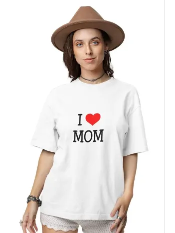 Unisex Bisiklet Yaka Baskılı Oversize T-Shirt - Beyaz Unisex Bisiklet Yaka Baskılı Oversize T-Shirt - Beyaz