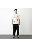Unisex Bisiklet Yaka Baskılı Oversize T-shirt - Beyaz