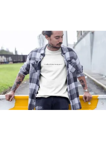 Erkek Bisiklet Yaka Baskılı Oversize T-Shirt - Beyaz Erkek Bisiklet Yaka Baskılı Oversize T-Shirt - Beyaz