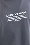 Unisex Bisiklet Yaka Baskılı Oversize T-shirt - Gri