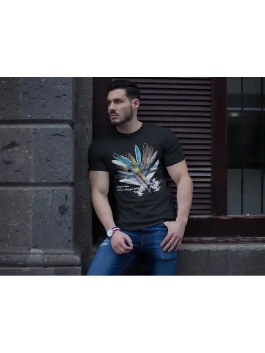 Unisex Bisiklet Yaka Baskılı Oversize T-Shirt - Siyah Unisex Bisiklet Yaka Baskılı Oversize T-Shirt - Siyah