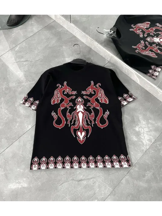 Unisex Bisiklet Yaka Baskılı Oversize T-Shirt - Siyah Unisex Bisiklet Yaka Baskılı Oversize T-Shirt - Siyah