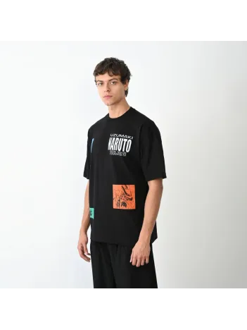 Unisex Bisiklet Yaka Baskılı Oversize T-Shirt - Siyah Unisex Bisiklet Yaka Baskılı Oversize T-Shirt - Siyah