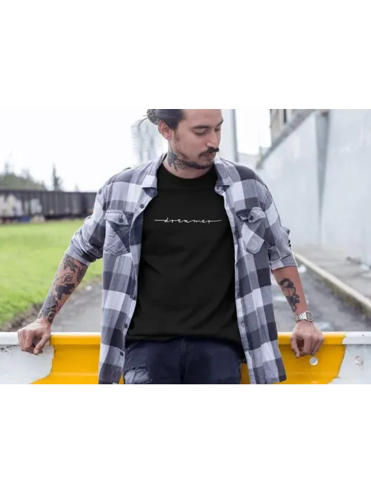 Erkek Bisiklet Yaka Baskılı Oversize T-Shirt - Siyah Erkek Bisiklet Yaka Baskılı Oversize T-Shirt - Siyah