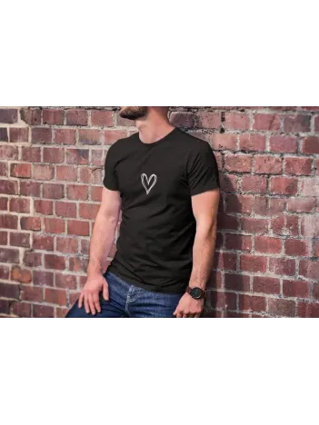 Unisex Bisiklet Yaka Baskılı Oversize T-Shirt - Siyah Unisex Bisiklet Yaka Baskılı Oversize T-Shirt - Siyah