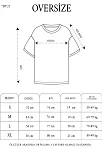 Unisex Bisiklet Yaka Baskılı Oversize T-shirt - Siyah