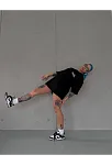 Kadın Bisiklet Yaka Baskılı Kısa Kol Oversize T-shirt - Siyah